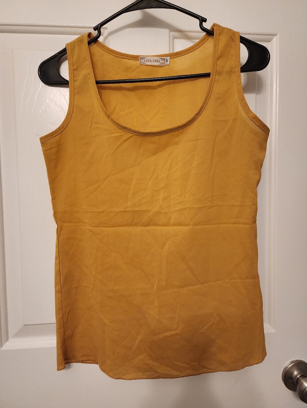 Liva Girl Coral Sheer Scoop Neck Tank Top